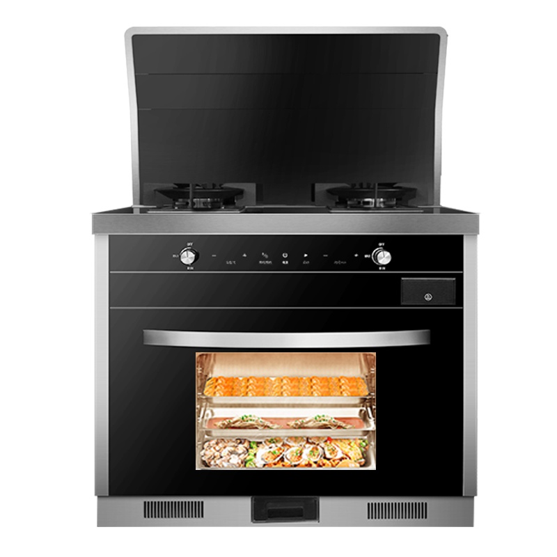欧尼尔(OUNIER)LX9-BZ 侧吸式一体灶环保灶双电机自动清洗油烟机燃气灶电蒸箱 天然气集成灶