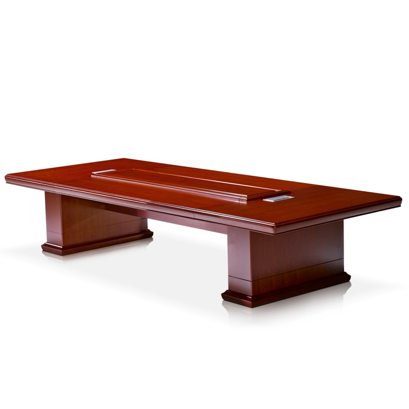 [红心家居]办公家具长桌简约现代实木贴皮大型会议桌