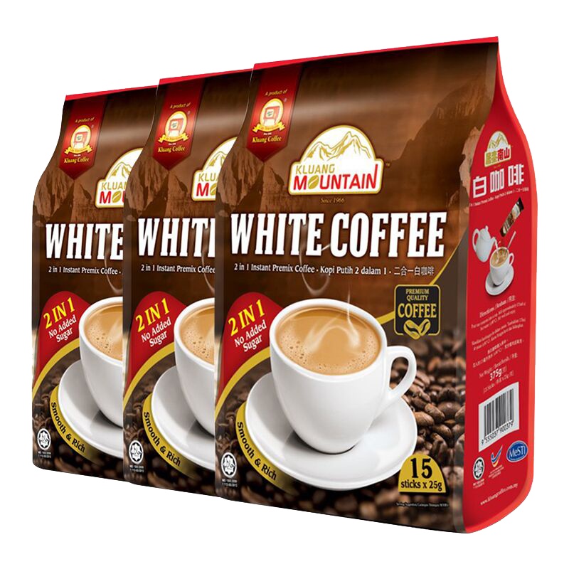 3袋装|Cap Televisyen 电视机牌 南山白咖啡 2合1 375g 袋装 马来西亚原装进口 速溶咖啡
