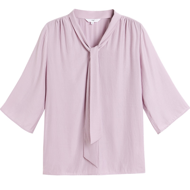 OSA欧莎雪纺衫女2019夏季新时尚洋气很仙心机七分袖上衣显瘦薄款