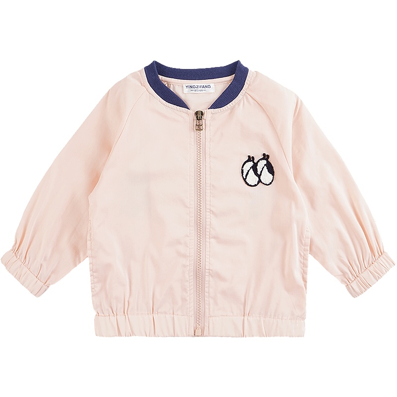 婴姿坊春季字母拉链韩版修身圆领棒球服