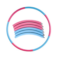 健芬欣鑫亿康呼拉圈成人塑料按摩泡棉可拆卸瘦身圈呼拉圈(6节)颜色随机