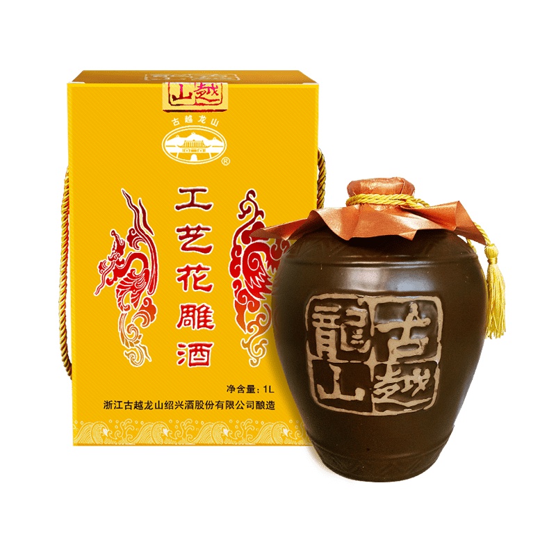 古越龙山 工艺花雕6年绍兴花雕酒 1L 单坛装绍兴黄酒