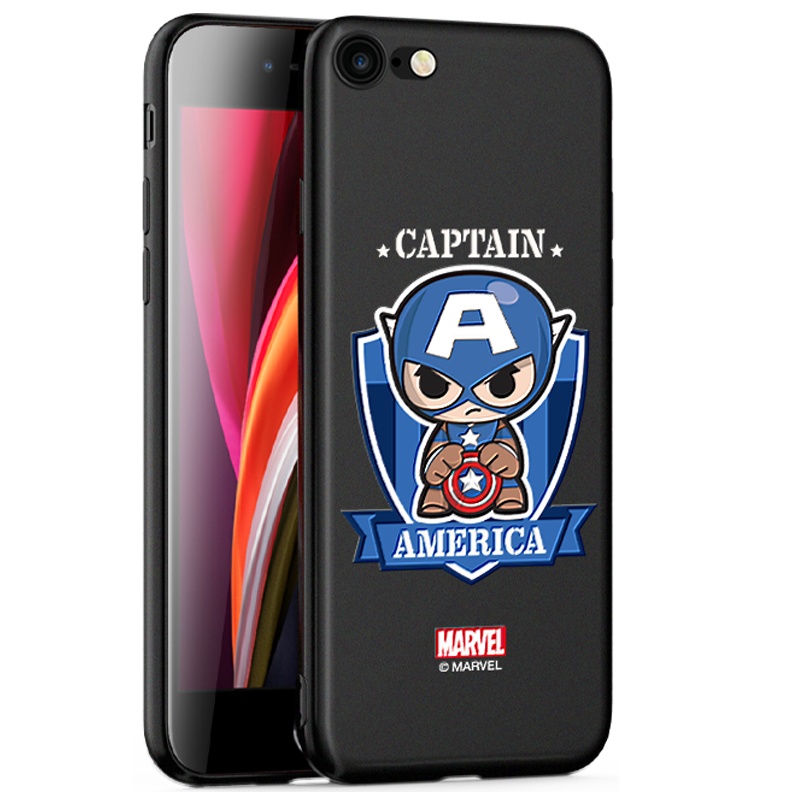 ESCASE 苹果se2/7/8手机壳iphone保护套硅胶防摔全包软壳浮雕磨砂男女款个性潮牌可爱 复联漫威正版美国队长