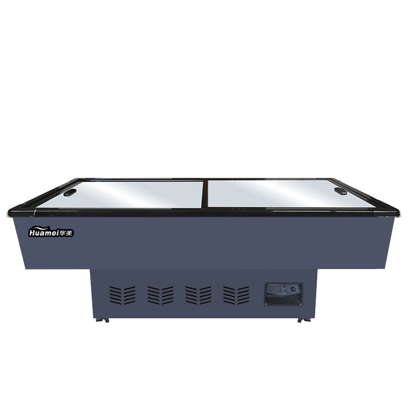 华美(Huamei)1.8米商用卧式展示柜 海鲜市场菜场大容量卧式冰柜 超市冷柜岛柜海鲜岛柜-HD-1800S