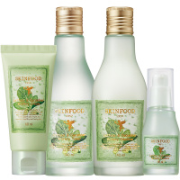 skinfood思亲肤莴苣黄瓜水乳精华面霜四件套护肤化妆品套装补水保湿清润爽肤不油腻