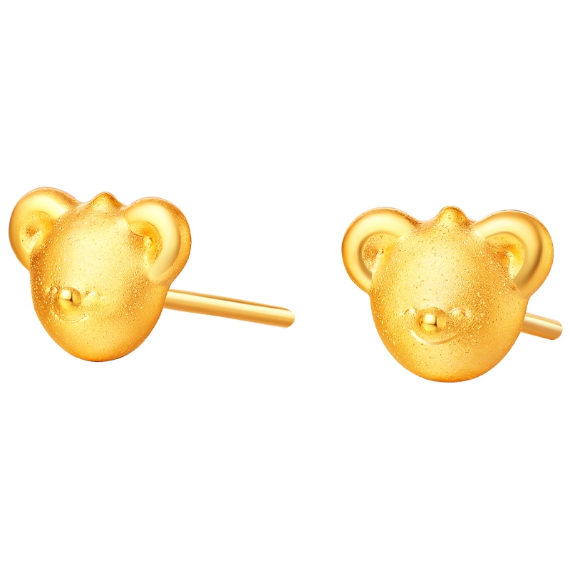 《奇萌泰迪》正版授权 Mover魔吻 奇萌泰迪微笑系列Qoobee宝宝硬金耳钉