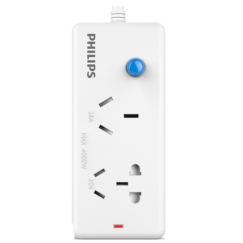 飞利浦(Philips)SPS1522Z/93大功率16A全长1.8米插座两位总控开关插座接线板插排拖线板排插白色