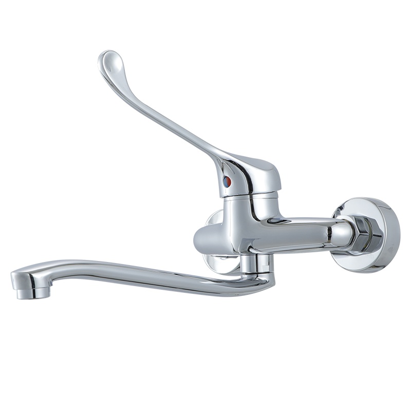 铜医用水龙头长柄单孔冷热面盆龙头肘式卫浴洗手盆台盆脸盆龙头