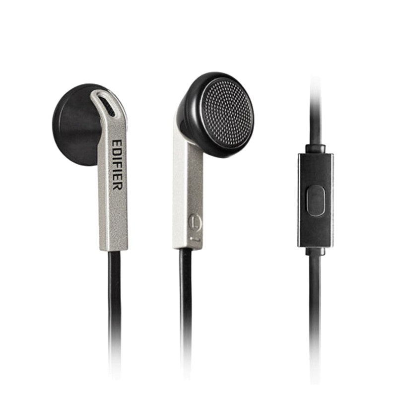 Edifier/漫步者 H190P手机电脑3.5mm插孔有线耳机耳塞式重低音通用入耳线控带麦 酷雅黑色