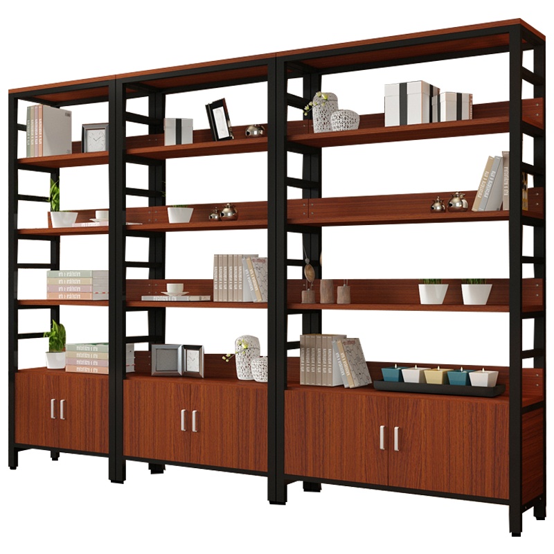 三圣 置物架落地多功能多层铁艺组合家用架子展示架钢木80*34*120+80*34*180+80*34*200cm