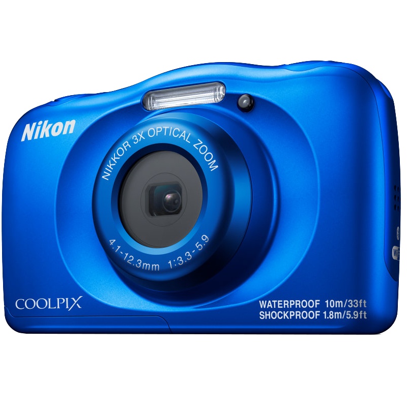尼康（Nikon）4防三防/防水/潜水/水下相机/防震耐冲击）防寒防尘轻便型运动/儿童/学生数码相机 COOLPIX W150蓝色 官方标配