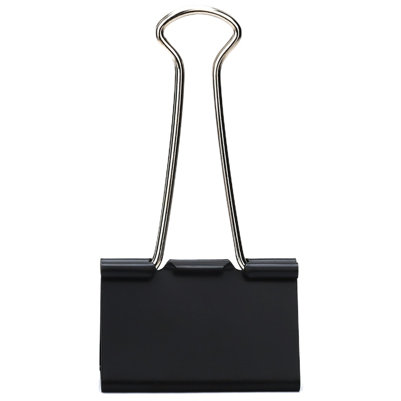 得力(deli) 8564-4#黑色长尾票夹25mm筒装(黑)(48只/筒)