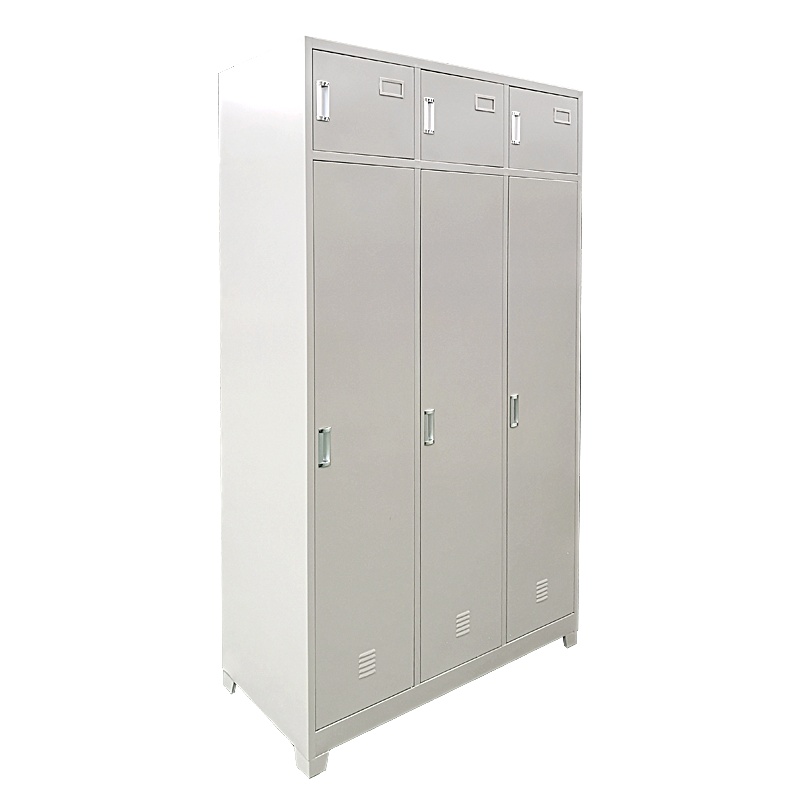 [硕辉]SH-制式三门物品柜 储物柜铁皮三门柜14版营具宿舍内务柜营房宿舍衣帽柜 1200*500*2000mm