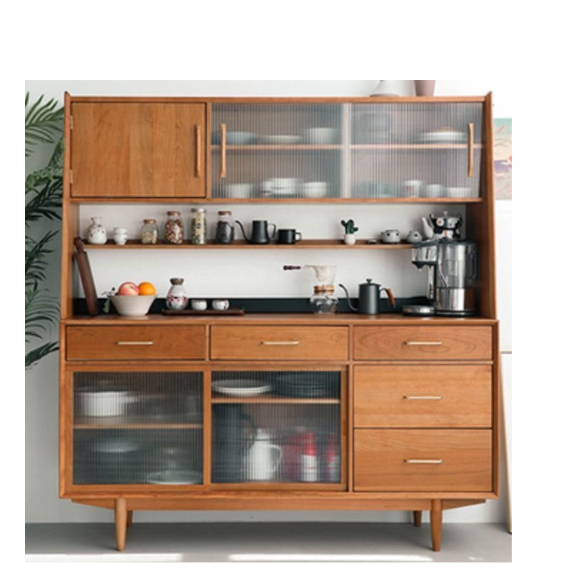 现代北欧餐边碗柜简约实木客厅轻奢储物柜收纳柜家用酒柜边玄关柜