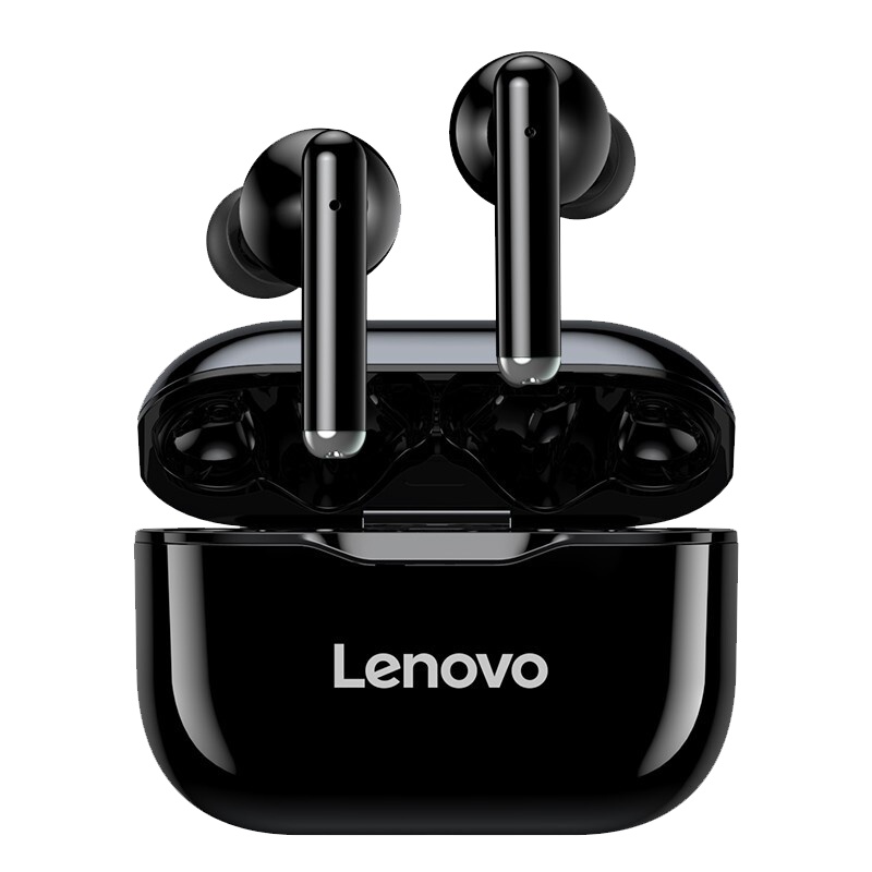 联想(Lenovo)无线蓝牙耳机 LP1白色 双耳运动入耳式适用于苹果安卓手机通用跑步小型超长待机续航