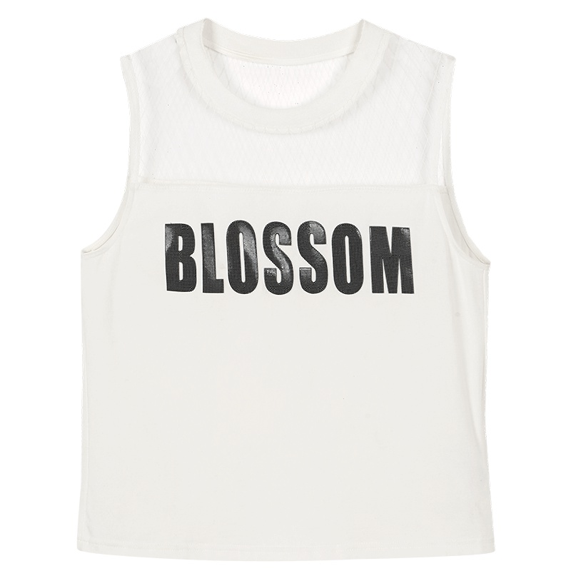 马克华菲女装2019夏新款无袖背心T恤女字母印花上衣女显瘦