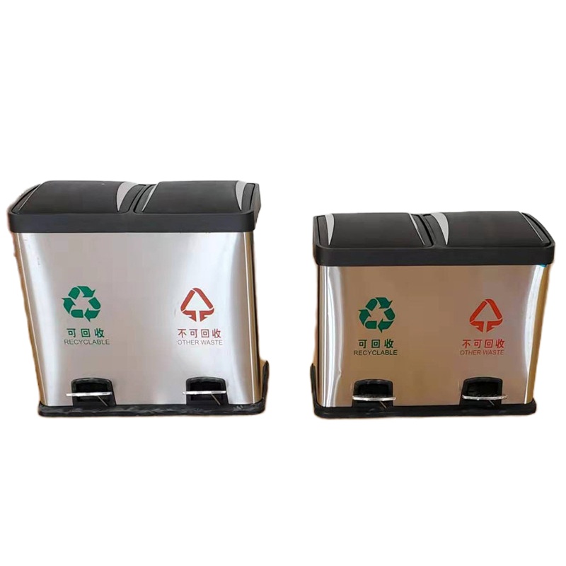 禧天龙 50L不锈钢脚踏家庭酒店分类垃圾桶大容量户外