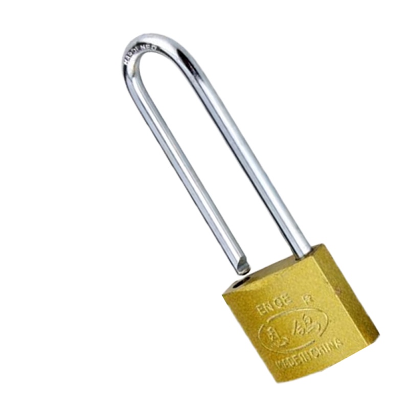 恩鸽 长鼻子挂锁长梁黄铜挂锁 加长柄挂锁宿舍防盗小挂锁 开机箱锁50"