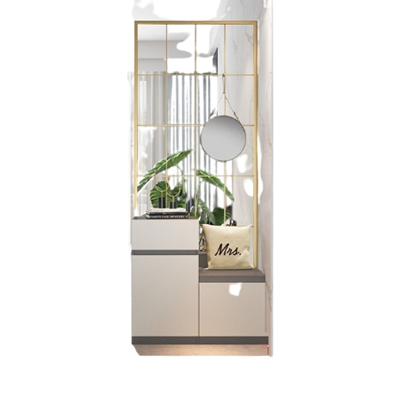 定制新中式屏风隔断装饰客厅玄关储物柜门厅柜小户型家用门口鞋柜