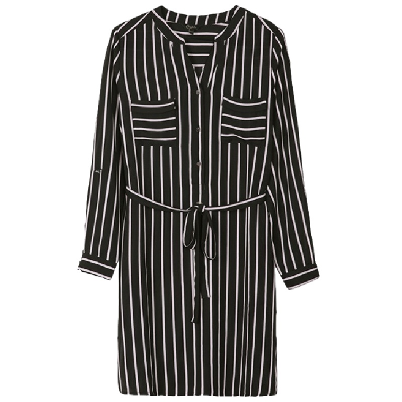 拉夏贝尔旗下Candies条纹衬衫裙女春季新款宽松连衣裙30083281