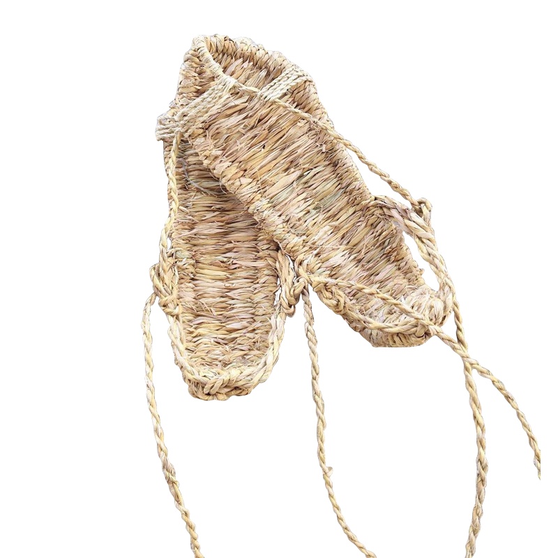 【规格：10双装】手工编织漂流草鞋 舒适透气防滑漂流鞋 复古红军鞋