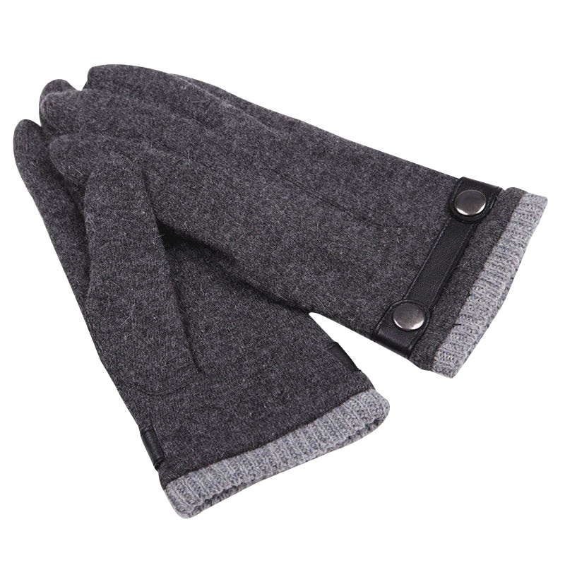 乐为男士手套秋冬季天保暖手套户外羊毛手套加厚加绒韩版潮流时尚冬天骑车学生分指通勤商务 17MD152