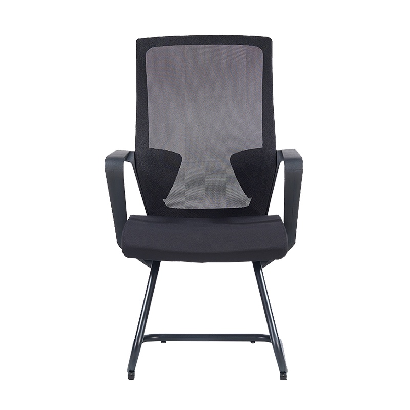 [理政]办公椅 办公家具电脑椅 弓形椅 带扶手会议椅 网布职员椅 黑色网椅