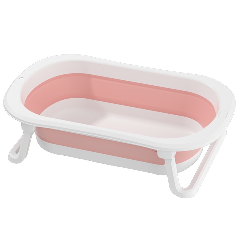 DuDi/青蛙嘟迪 母婴幼儿婴童浴盆新生幼儿浴盆可坐躺宝宝折叠沐浴盆(不含浴网) 粉色