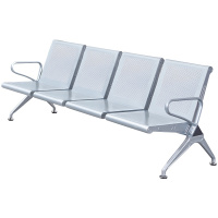 铭威盾三人位加固排椅医院候诊椅输液椅休息联排公共座椅机场椅等候椅不锈钢加厚加固四人位(无皮垫)