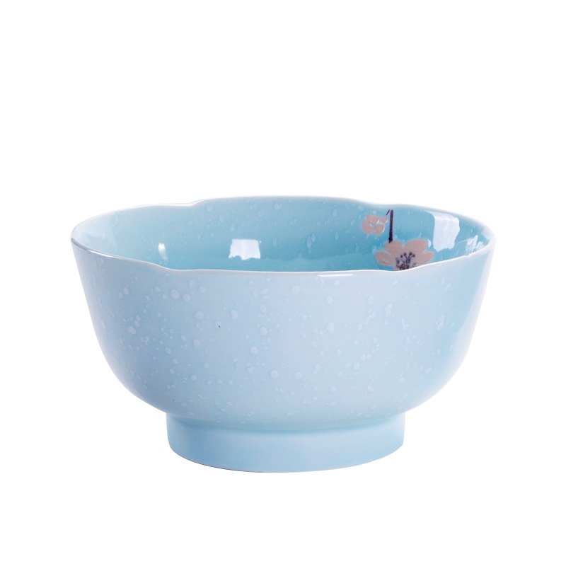 雅诚德(arst) 日式雪花釉系列餐具套装 家用釉下彩碗盘碟套装 陶瓷饭碗菜盘子面碗组合 6寸荷香杰奥碗4个装 蓝色梅花