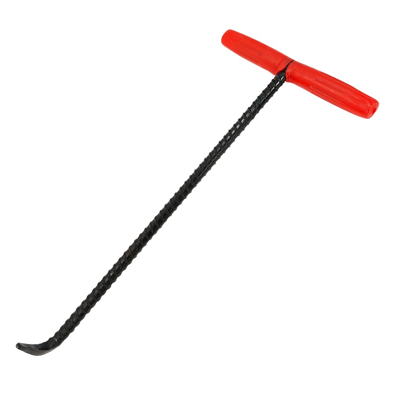 海斯迪克 gnjz-78 井盖拉勾 开下水道物业T型钢筋钩子拉杆 卷帘门拉钩挂钩拉货钩 加粗尖口45cm-带胶套