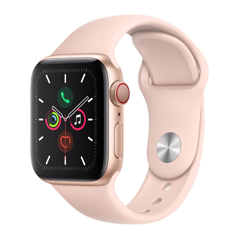 Apple Watch Series 5智能手表(GPS+蜂窝款 44毫米金色铝金属表壳 粉砂色运动型表带 MWWD2CH/A)