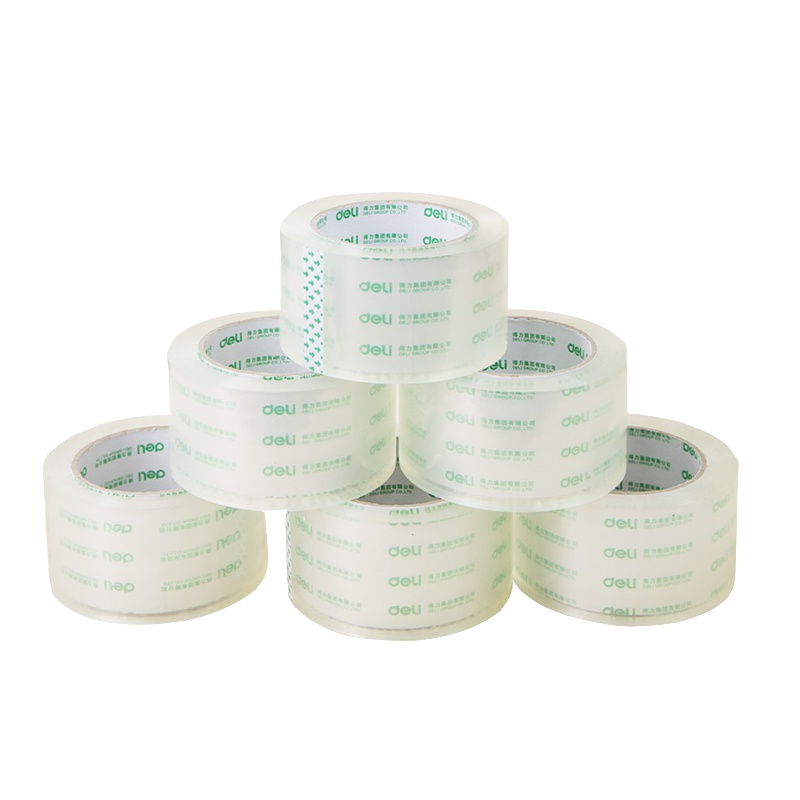 得力30367透明封箱胶带 高粘度打包胶带宽胶带纸单卷透明胶带