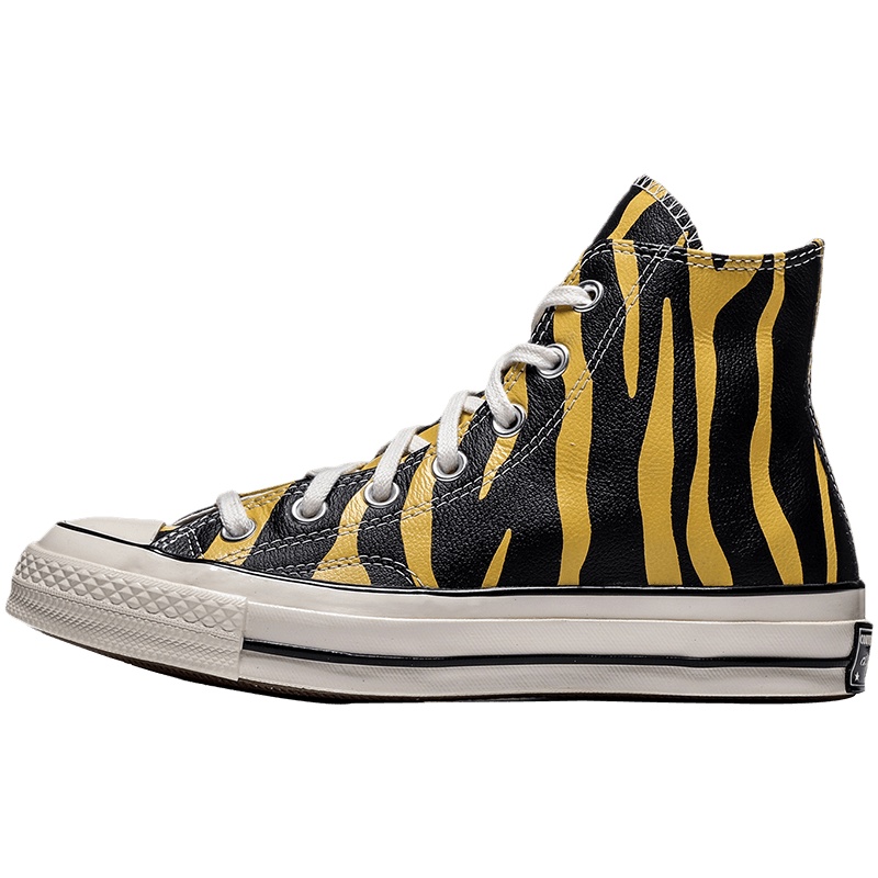CONVERSE匡威男女鞋板鞋1970S皮面黄斑马高帮运动鞋165965C