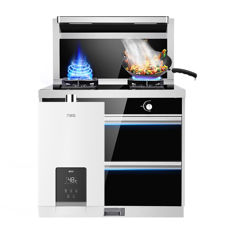 万家乐(Macro) 集成灶自动清洗侧吸抽油烟机消毒柜一体灶 16升零冷水燃热套餐KLW63(B)+JSQ30-16R9