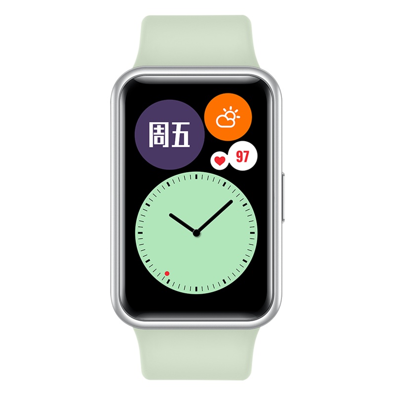 华为/HUAWEI WATCH FIT 智能手表 轻薄全彩大屏 动画健身私教 心理健康管理 薄荷绿 薄荷绿硅胶表带