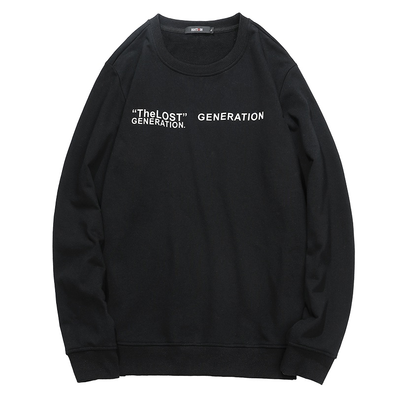 海德斯曼新款卫衣男圆领落肩ins宽松简单印花百搭春秋款卫衣15227