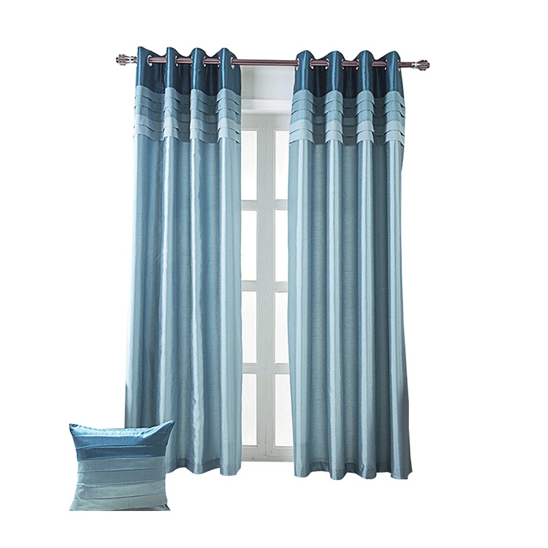 北极绒(Bejirog) 窗帘简约现代拼色遮光卧室客厅成品北欧落地帘子