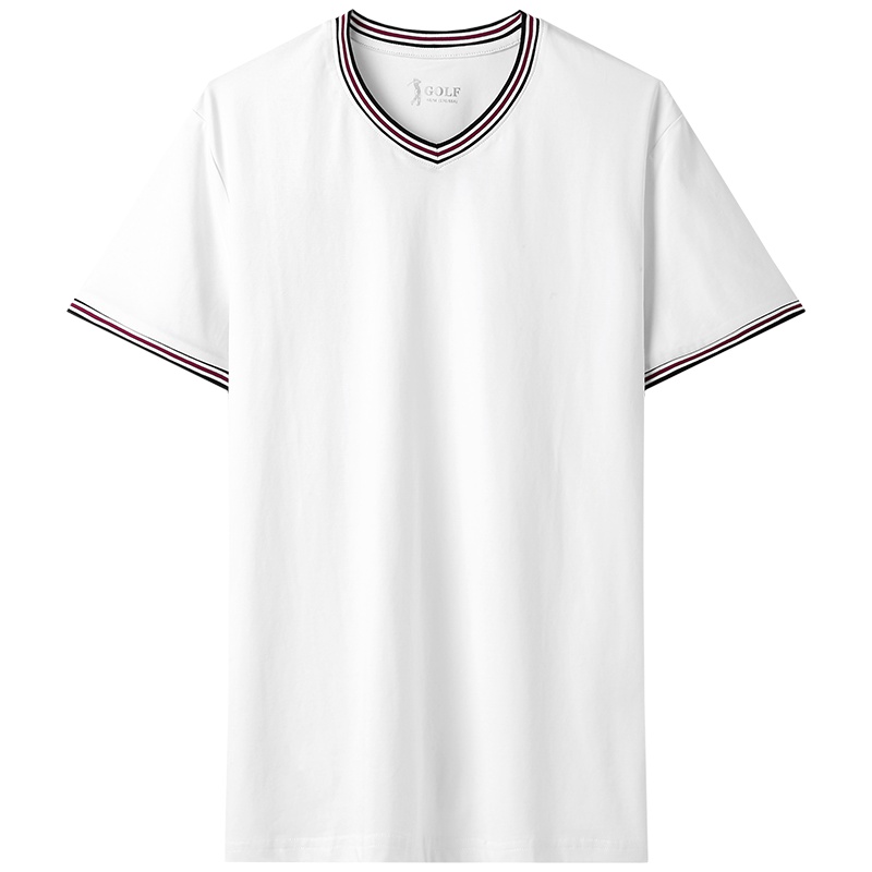 GOLF/高尔夫白色t恤男夏季短袖男休闲纯色打底衫男潮流纯棉衣服男