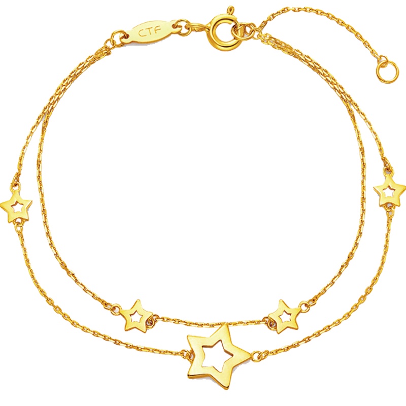 周大福珠宝首饰17916系列小星星22K金手链E122824