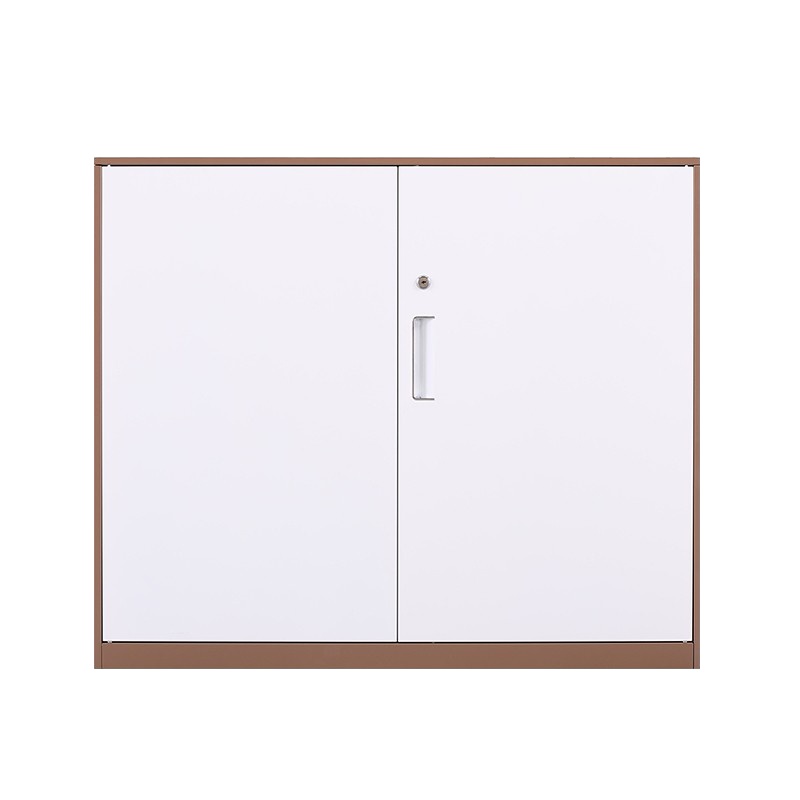 臻远文件柜办公柜钢制铁皮柜资料档案储物柜拆装窄边柜咖白色加厚款 760对开铁柜