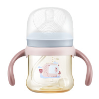 babycare婴儿奶瓶 ppsu耐摔新生儿宽口径宝宝硅胶吸管奶瓶防胀气 海雾蓝160ml