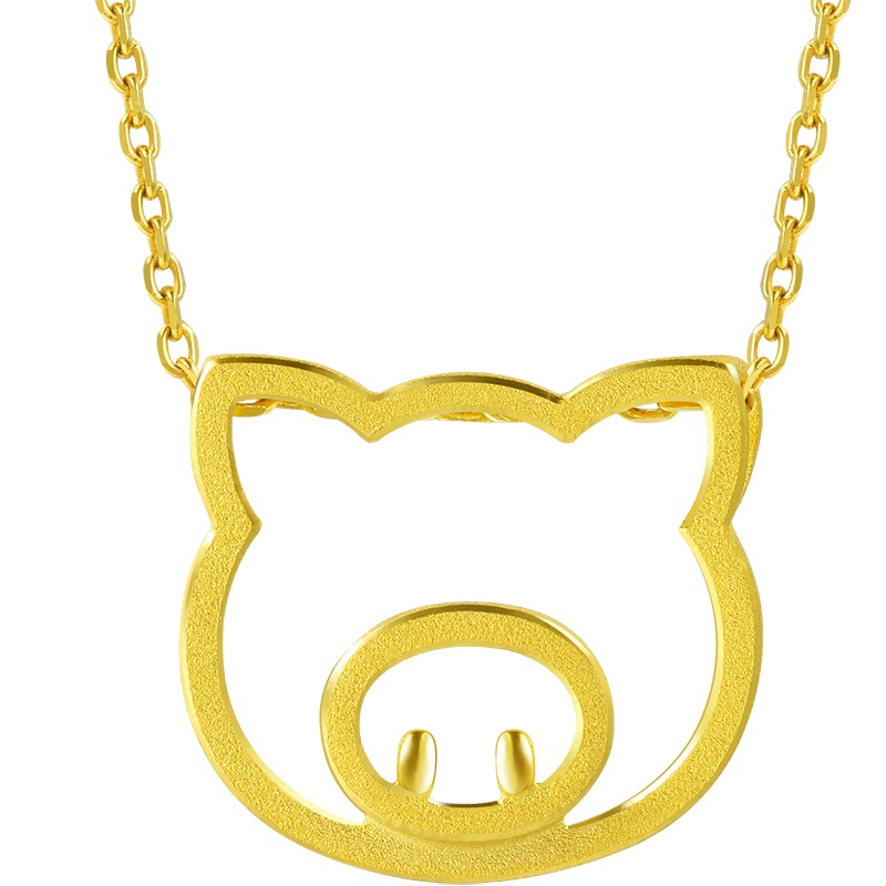 周生生(CHOWSANGSANG) 黄金(足金)PetChat小猪吊坠90674P 计价