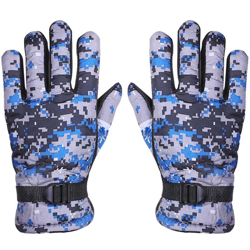 淘尔杰TAOERJ冬季迷彩手套骑车加绒加厚保暖手套防风防雨水时尚自行车电瓶车摩托车骑行护具