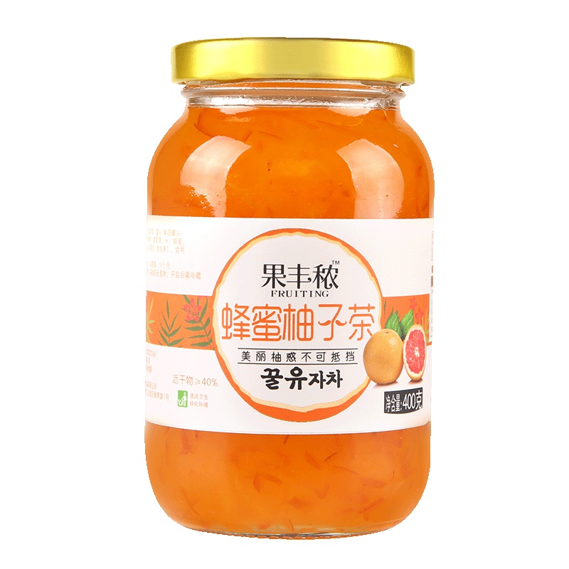 果丰秾蜂蜜柚子茶罐装400g*1 泡水喝的饮品冲饮冲泡水果茶酱速溶 冲饮 果酱