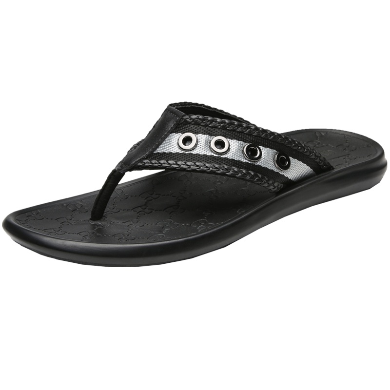 狄恩纪2019年夏季时尚男拖潮流休闲人字拖防滑舒适拖鞋男