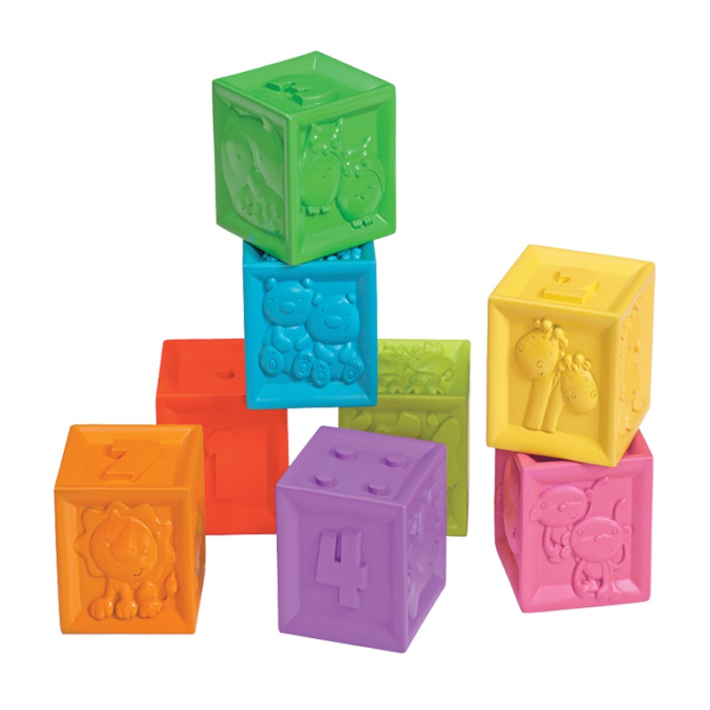 infantino婴蒂诺儿童软积木数字浮雕玩具环保塑料捏捏乐男童女童益智玩具