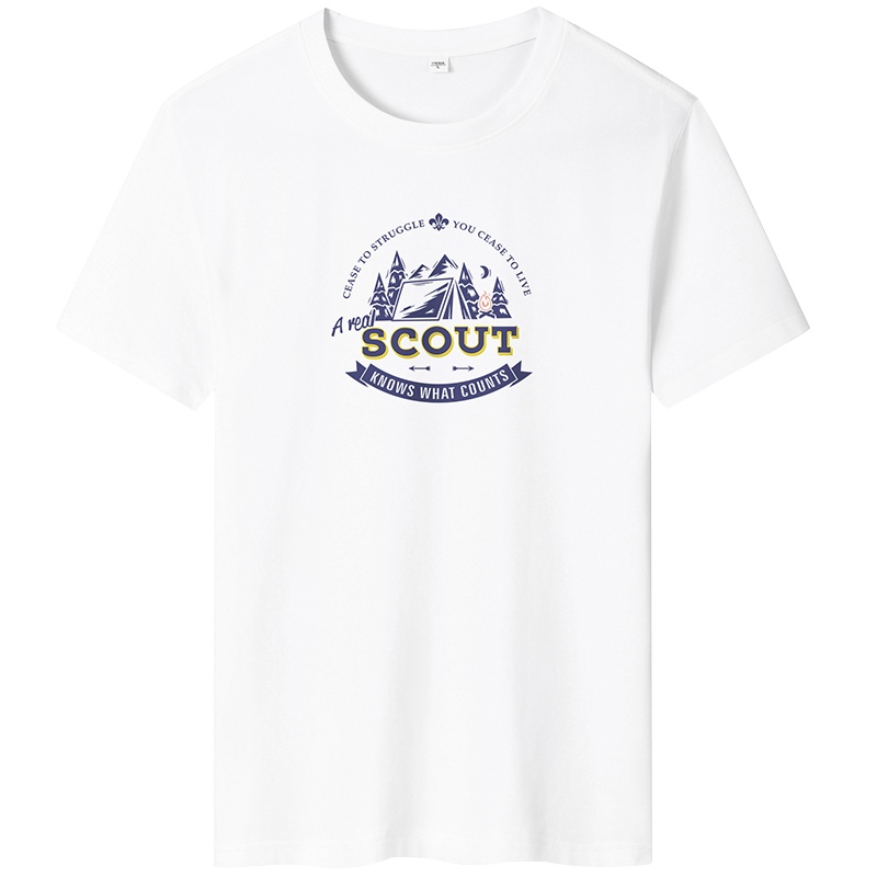 罗蒙短袖T恤男 春夏季潮牌男装白小T恤衫男女士国潮风衣服男圆领情侣款韩版猫咪宽松体恤潮流五分半袖