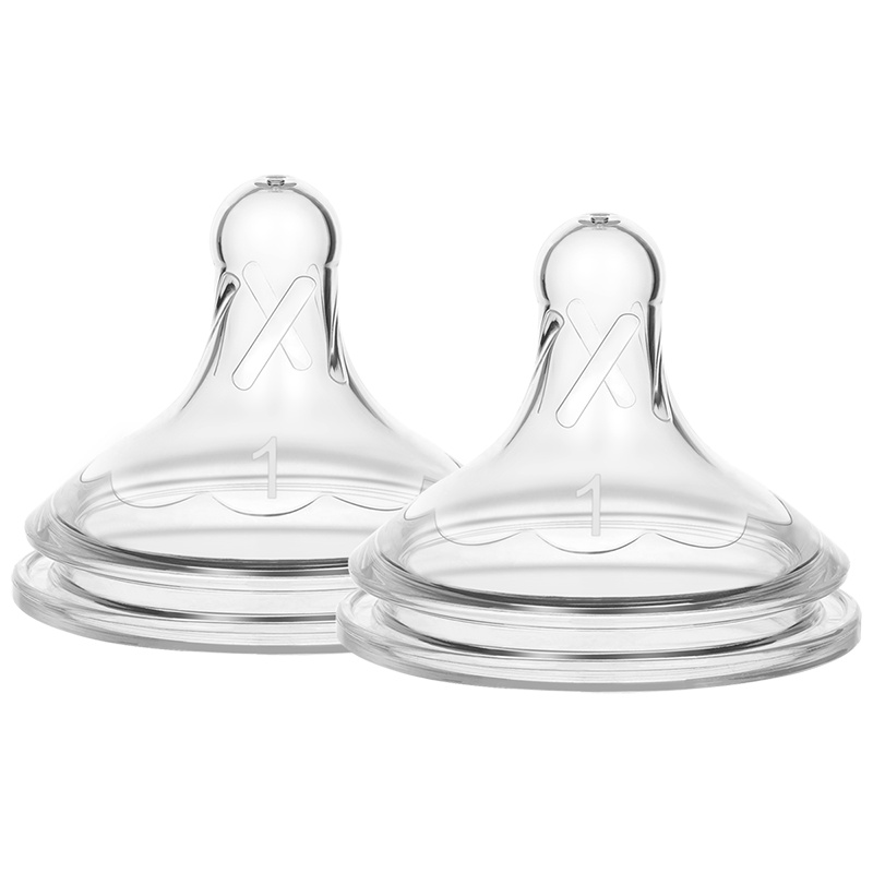 布朗博士(DrBrown’s)爱宝选PLUS流量1宽口硅胶奶嘴(2个装)